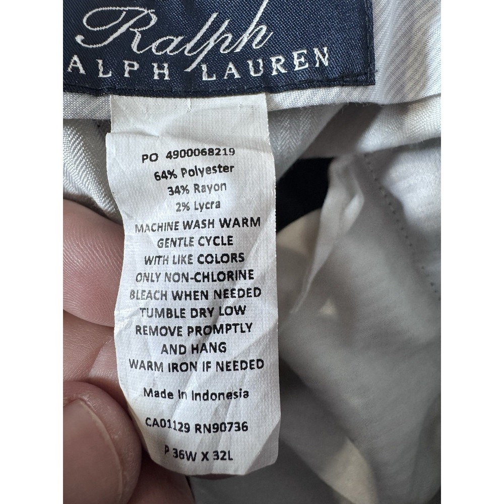 Ralph Lauren Dress Pants Men's 36 x 32 Blue Check‎ Pleated Cuffed Slacks - Picture 7 of 10